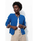 Cardigan à Épaulettes Femme - Bleu Uni Colore
