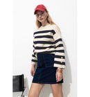 Pull Marin Rayé Femme - Naturel Raye