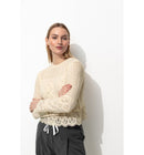 Pull Ajouré Effet Superposé - Naturel Uni Clair
