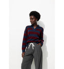 Pull Polo Rayé Femme - Bleu Raye