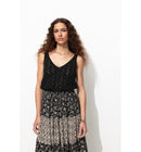 Débardeur Éco-conçu en Crochet - Noir Uni Fonce