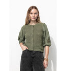 Cardigan à Effet Superposé - Kaki Uni Fonce