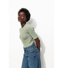 Pull Manches Courtes - Kaki Uni Clair