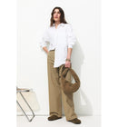 Billy Pantalon Large Femme - Vert Raye