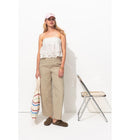 Pantalon en Toile Femme - Naturel Uni Clair