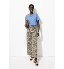 Pantalon Large Léopard Femme - Naturel Imprime