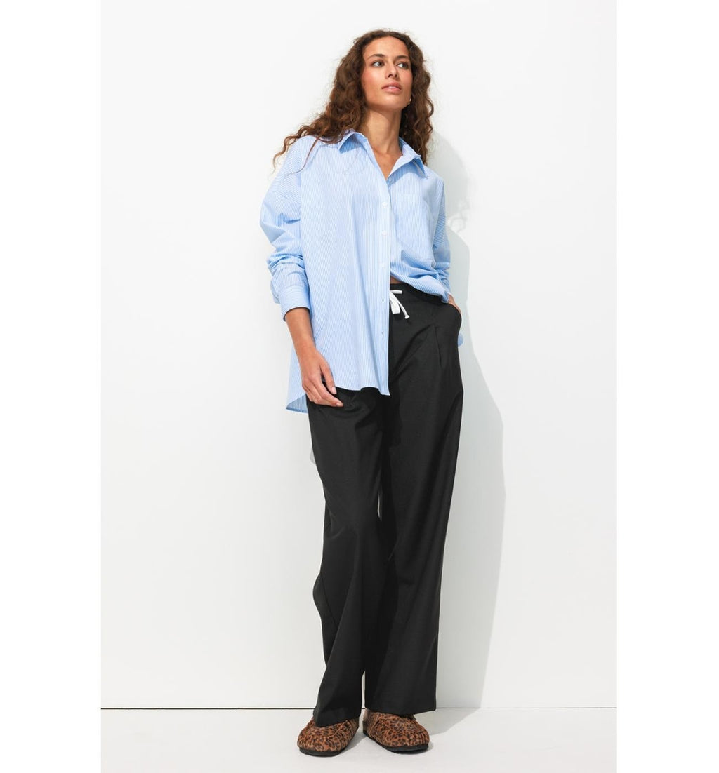 Pantalon de Tailleur Jogpant - Noir Uni Fonce