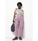 Pantalon Balloon en Toile - Violet Uni Colore
