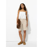 Mujer Bermudas Vaqueras Color Natural Un Color Claro