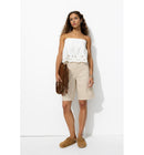 Bermuda en Jean Femme - Naturel Uni Clair