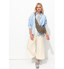 Pantalon Large et Court Femme - Naturel Uni Clair