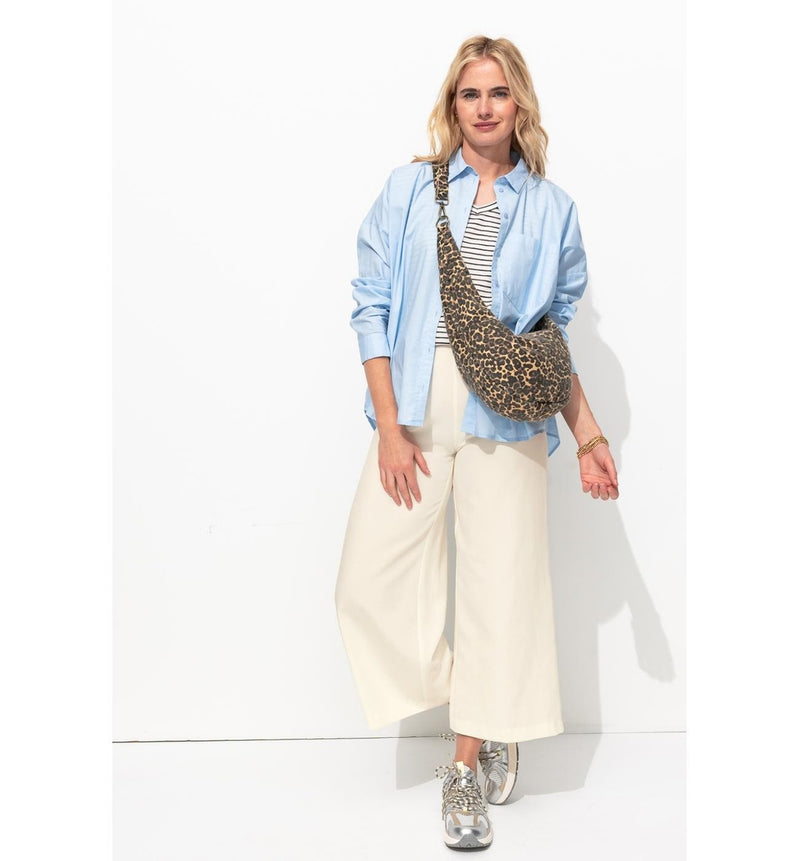 Pantalon Large et Court Femme - Naturel Uni Clair