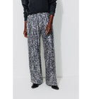 Pantalon Large à Paillettes - Noir Imprime