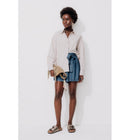 Short en Lyocell Femme - Jeans Uni Fonce