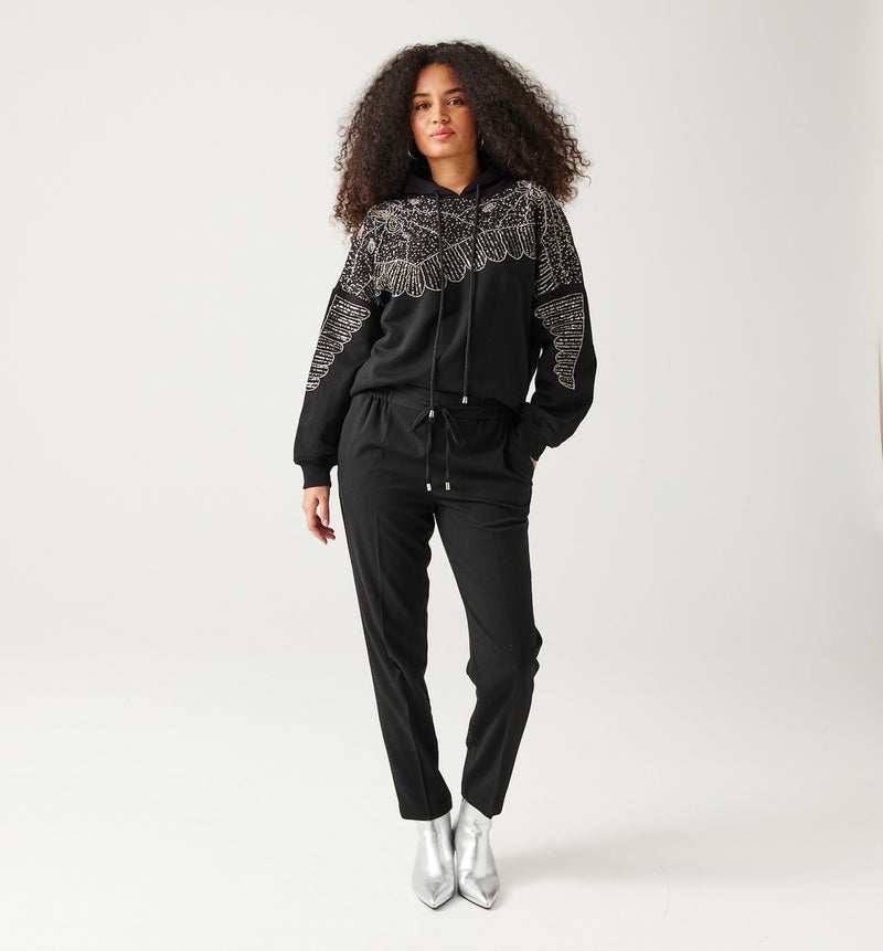 Pantalon Jogpant Femme - Noir Uni Fonce