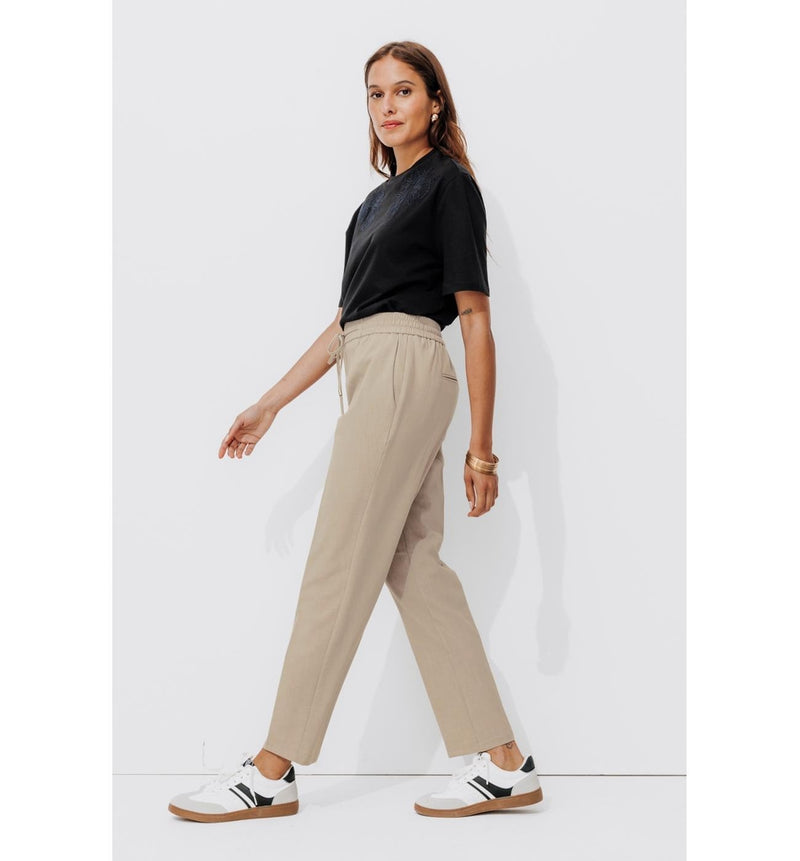 Pantalon Jogpant Femme - Naturel Uni Clair