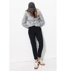 Pantalon Cigarette Uni Femme - Bleu Uni Fonce