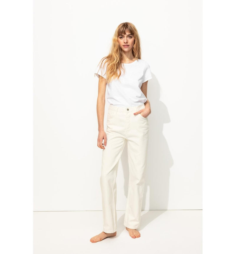 Basile Jean Droit High Rise - Naturel Uni Clair