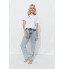 Basile Jean Droit High Rise - Jeans Uni Clair