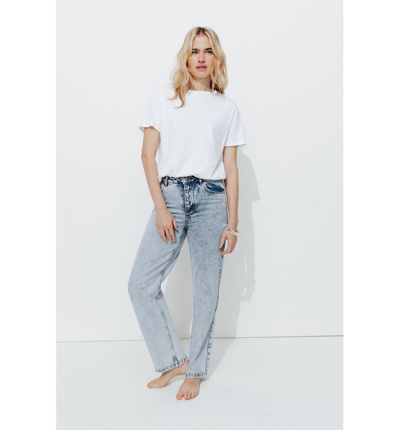 Basile Jean Droit High Rise - Jeans Uni Clair