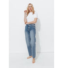 Basile Jean Droit High Rise - Jeans Uni Fonce