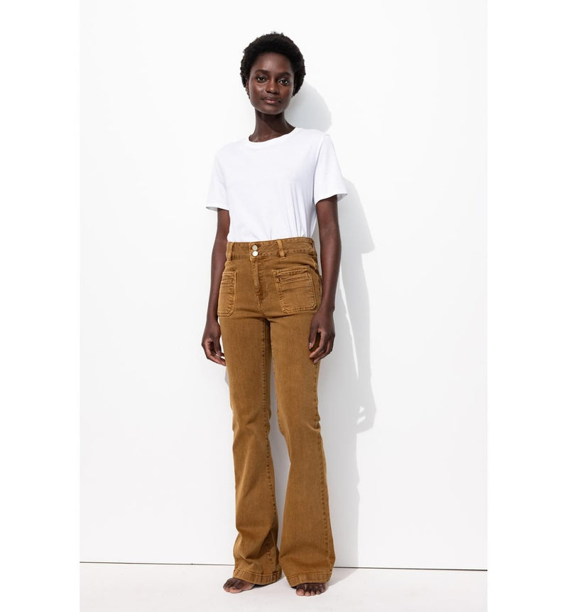 Eugene Jean Flare Femme - Marron Uni Fonce