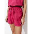 Short Large en Coton Femme - Multicolore Raye