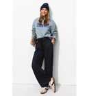 Pantalon Large et Fluide Femme - Bleu Uni Fonce