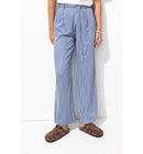 Pantalon Large et Fluide Femme - Bleu Raye
