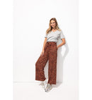Pantalon Large et Fluide Femme - Marron Imprime