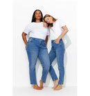 Marcel Jean Mom Taille Haute - Jeans Uni Fonce