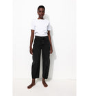 Jean Barrel Taille Haute - Noir Uni Fonce