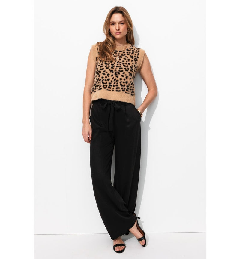 Pantalon Large Version Longue - Noir Uni Fonce