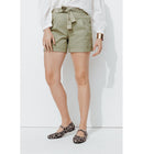 Short à Pinces + Ceinture - Kaki Uni Clair