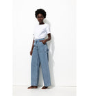 Jean Large Charpentier Femme - Jeans Uni Fonce