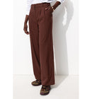 Billy Pantalon Large Femme - Rouge Uni Colore