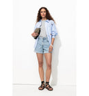 Short en Toile Femme - Jeans Uni Clair