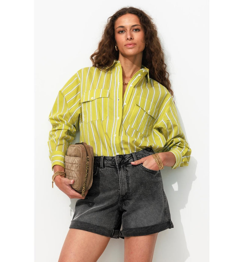 Short en Toile Femme - Jeans Uni Fonce