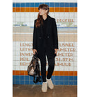 Leggings D'hiver Femme - Noir Uni Fonce