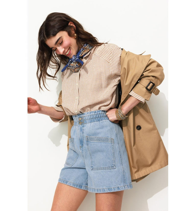 Short en Jean Femme - Jeans Uni Clair