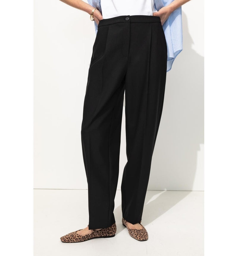 Pantalon de Tailleur Femme - Noir Uni Fonce