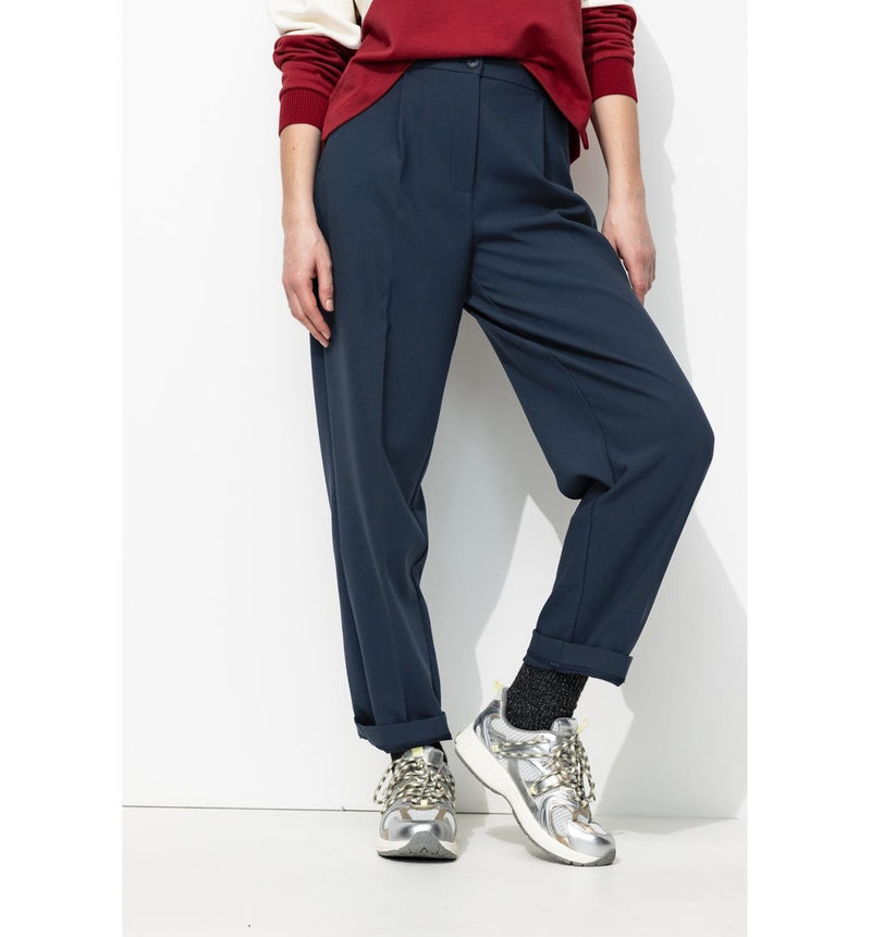 Pantalon de Tailleur Femme - Bleu Uni Fonce