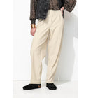 Pantalon de Tailleur Femme - Naturel Uni Clair