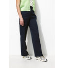 Pantalon Large Côtelé Femme - Bleu Uni Fonce