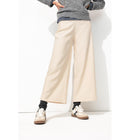 Pantalon Large Cropped - Naturel Uni Clair