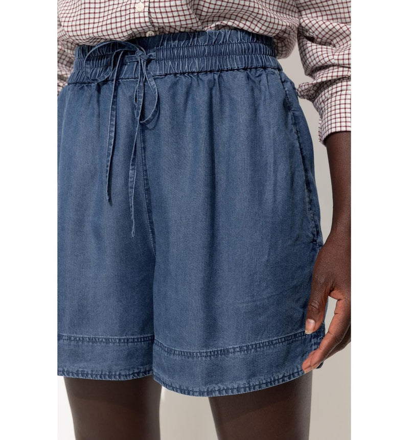 Short en Lyocell Femme - Jeans Uni Fonce