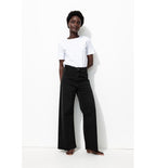 Pantalón ancho de mujer Hector - Plain Dark Black