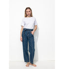 Jean Workwear Taille Haute - Jeans Uni Fonce