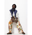 Pantalon Large en Satin - Naturel Imprime
