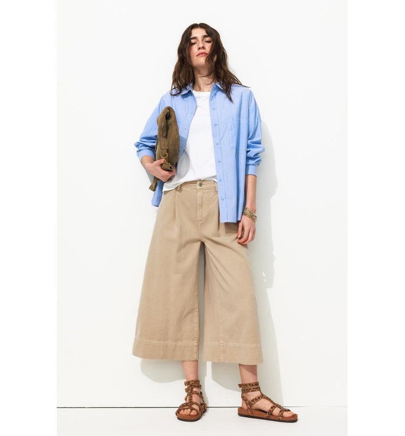 Jupe-culotte en Toile Femme - Naturel Uni Clair